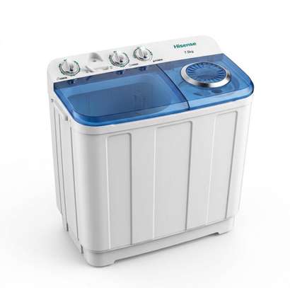 Hisense lave-linge semi-automatique 7.5kg blanc bleu image 2
