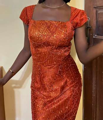 Robe de soirée orange image 2