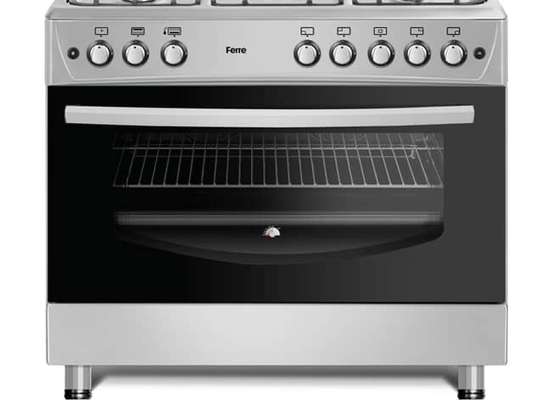 CUISINIERE 5FEUX FERRE 90X60 A GAZ GRIS F9P50G2DI image 4