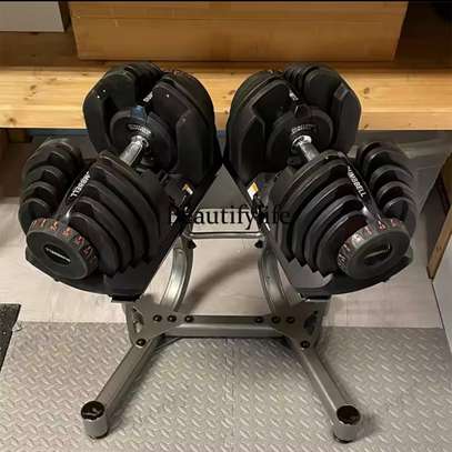 Haltère réglable 2-24 kg compact noir avec support offert image 3