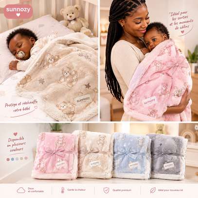 Couverture bébé Sunnozy ultra-douce – Motif ourson image 3