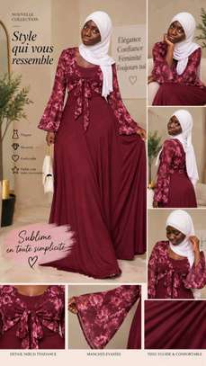 Robe longue rose vif volants grande taille été image 4
