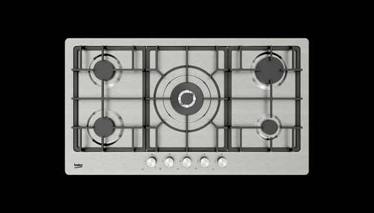 PLAQUE 5FEUX ENCASTRABLE BEKO 4F A GAZ 1F ELECTRIQUE INOX image 2