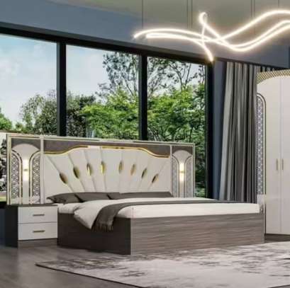 CHAMBRE A COUCHER 6BATTANTS 5PIECES GRIS BLANC MC627H image 2