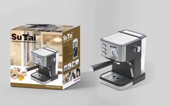 Machine expresso inox avec mousseur à lait et manomètre image 2
