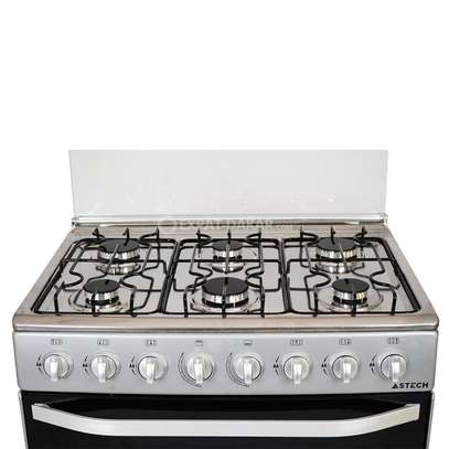 CUISINIERE ASTECH 6FEUX 80X60 A GAZ AVEC FOUR A GAZ INOX image 3