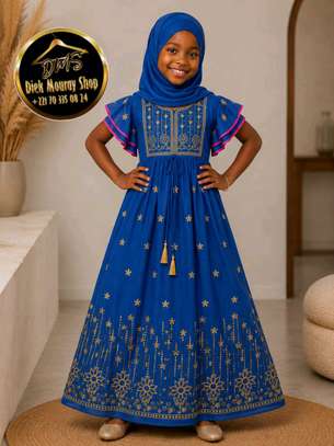 Robe coton inde avec foulard pour enfants image 4