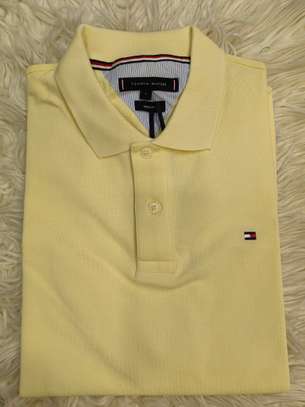 Tommy Hilfiger Polo Jaune Manches Courtes Ajusté image 3
