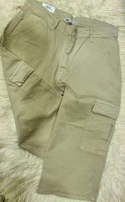 Zara bermuda cargo beige coton poches latérales image 2