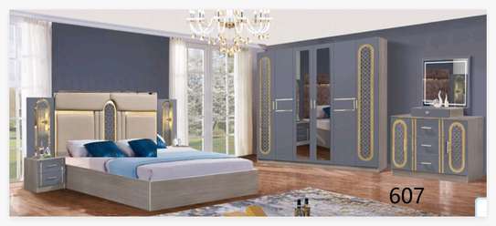 Ensemble chambre moderne complet lit armoires commode image 9