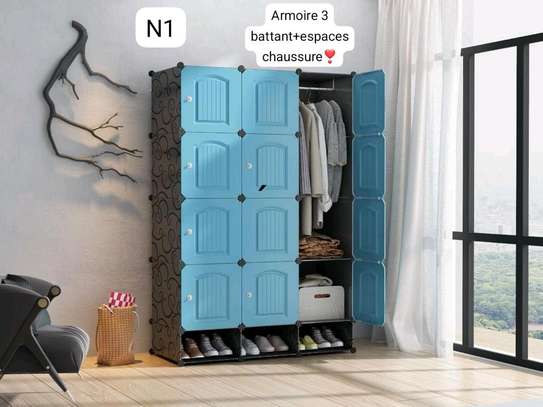 Armoire de rangement 3 battants en plastique image 2