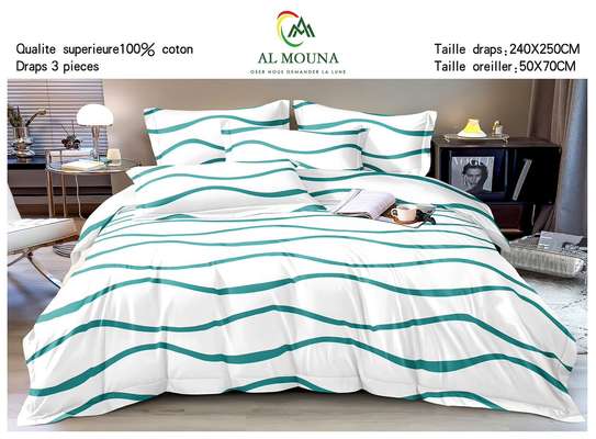 Draps de lit 100% coton image 3