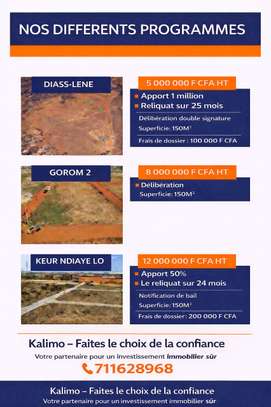 Terrains 150m² Diass-Lène Gorom Keur Ndiaye image 2