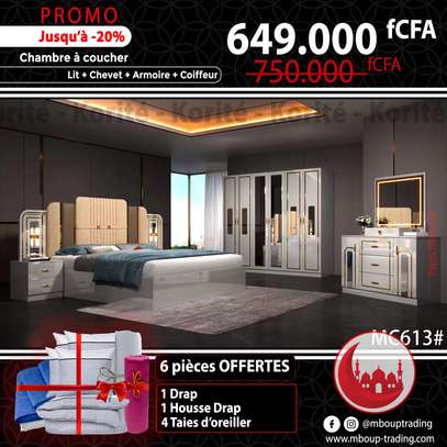 Ensemble chambre 6 pièces design moderne blanc image 3