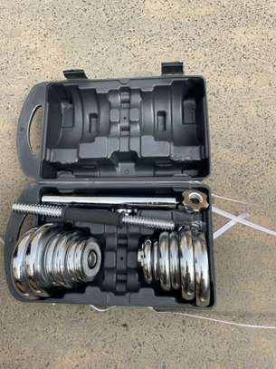 Jeu d’haltère chromée 20kg avec barre de rallonge image 7