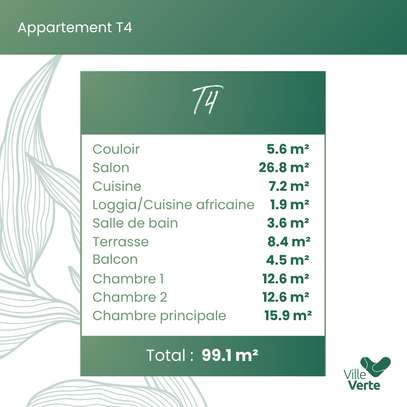Appartements T4 neufs à vendre –  Ville Verte au Lac Rose image 6