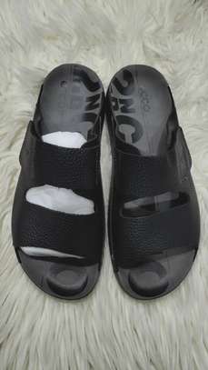 ECCO Mule Ouverte Cuir Noir et Marron Antidérapante image 2