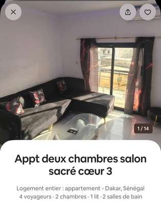 Appartements meublés Dakar sacré cœur 3( 2 chambres salon image 7