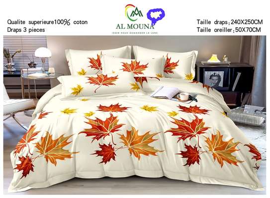 Draps de lit 100% coton image 6