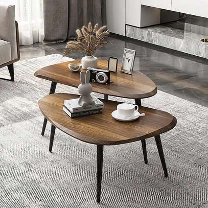 Tables basses bois massif métal noir design moderne image 3