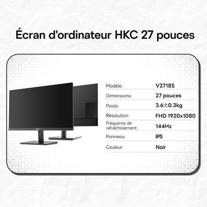 Ecran PC Gamer 27 pouces  144Hz IPS  - HKC V2718S image 4