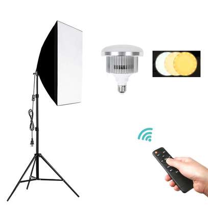 Kit éclairage studio LED télécommande softbox réglable image 1