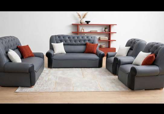 Salon 7 places en cuir anglais image 3