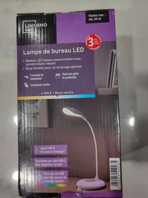 Lampe bureau LED tactile variateur couleur USB bleue image 5