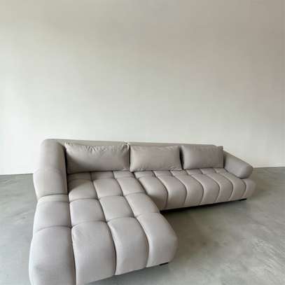 Canapé d'angle beige 4-5 places design moderne "NEUF" image 2