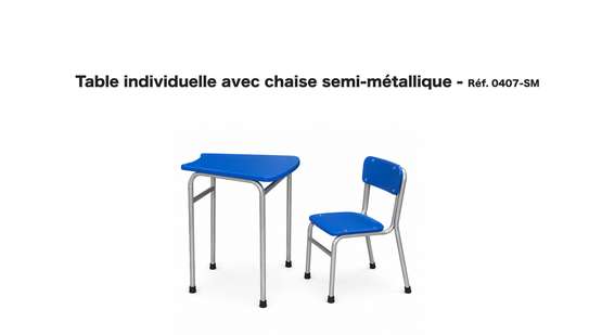 Table individuelle avec chaise semi-métallique image 2