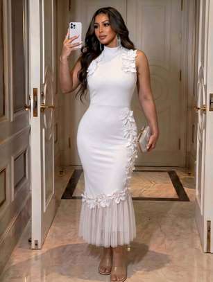 Robe longue rose vif volants grande taille été image 5