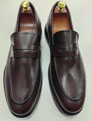 Chaussures cuir noir ou mocassin élégant semelle cuir image 4
