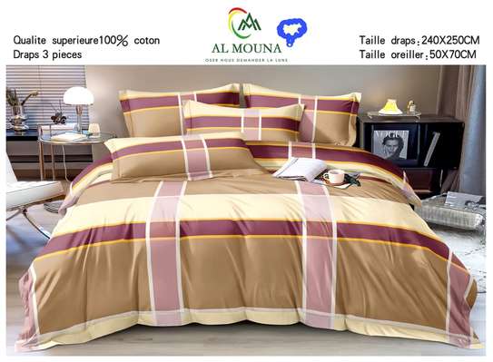 Draps de lit 100% coton image 2