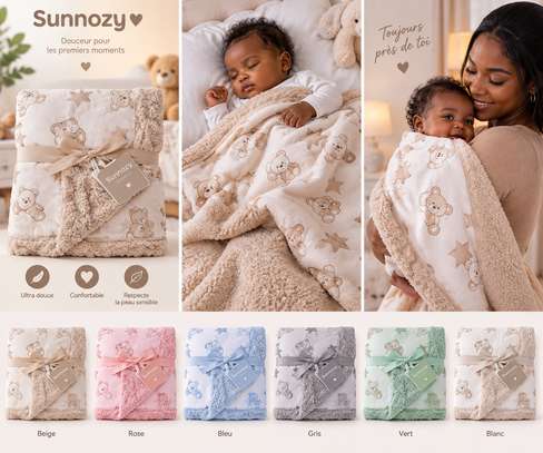Couverture bébé Sunnozy ultra-douce – Motif ourson image 4