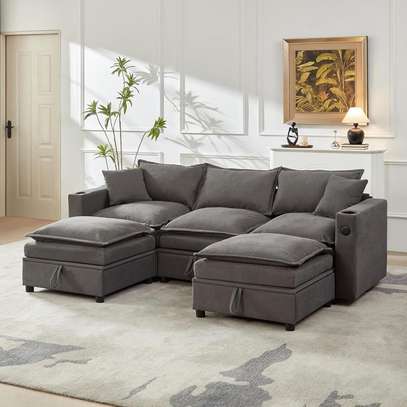 SALON CANAPE CONVERTIBLE MODULABLE AVEC COFFRE image 2
