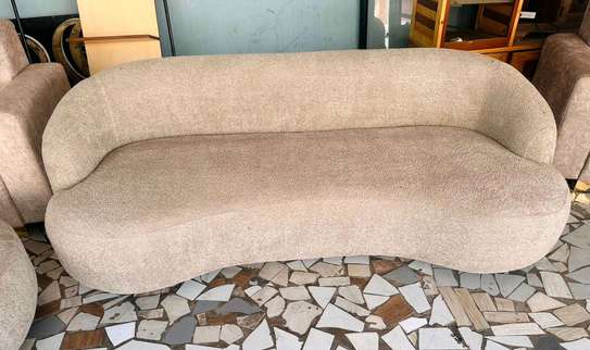Mini salon beige 5 places design courbes modernes image 3