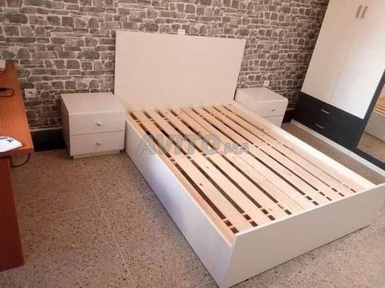 Lit simple blanc design moderne 90x190 cm image 3