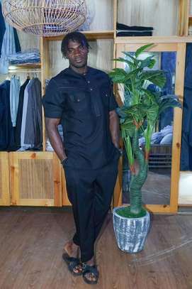 Ensemble traditionnel homme bordeaux noir coupe moderne image 7