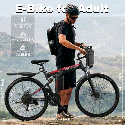 Varun vélo électrique pliant 26 noir rouge batterie amovible image 2