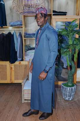 Ensemble traditionnel homme bordeaux noir coupe moderne image 3