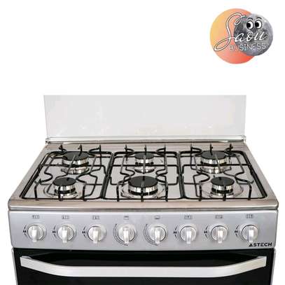 CUISINIERE ASTECH 6FEUX 80X60 A GAZ AVEC FOUR A GAZ INOX image 3