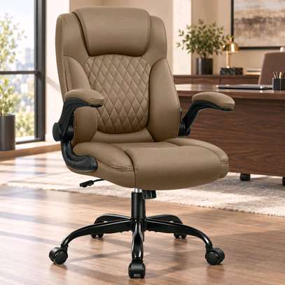 fauteuil de bureau noir ou Marron avec soutien lombaire image 3
