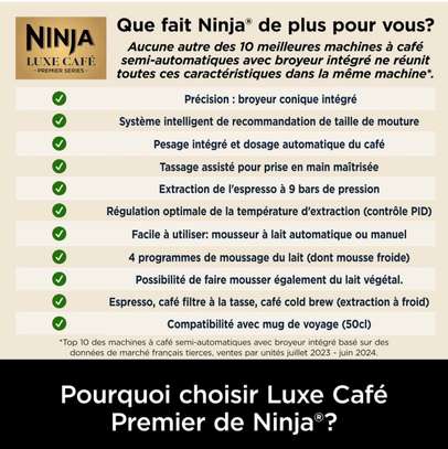 Ninja Luxe Premier 3-en-1 Machine à Café Argent image 8