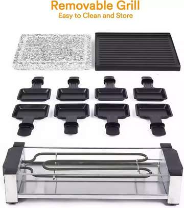 Machine à raclette et grill électrique noir gris 1500W image 3