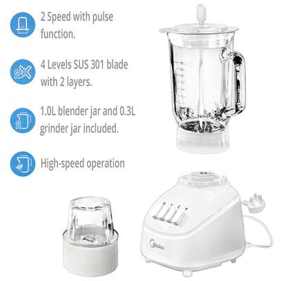 Midea - Mixeur avec broyeur - 1 Litre (MJ-BL6008BW) image 7