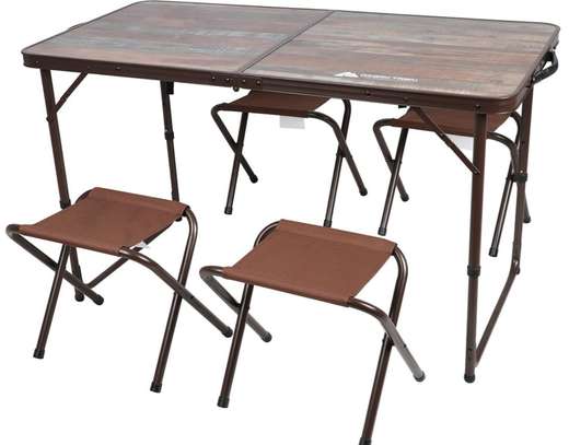 Table pliante hauteur ajustable + 4 tabourets image 2