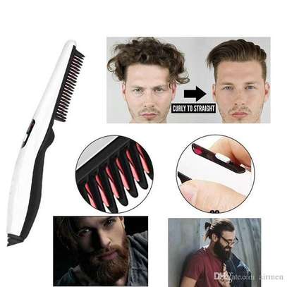 Brosse à cheveux chauffante, lisseur électrique pour barbe image 3