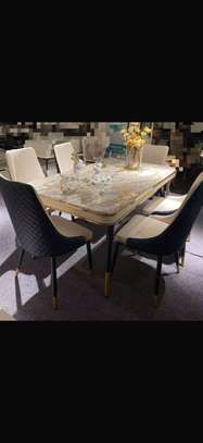 Table à manger + 6 chaises noir doré image 2