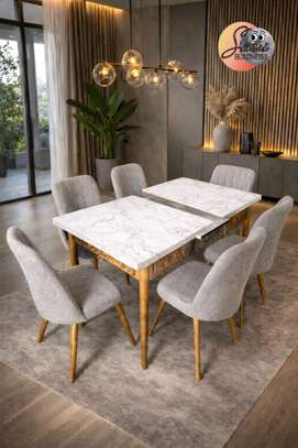 TABLE A MANGER 6PLACES 80X170/80X130
MARRON BEIGE / GRIS A2 image 2