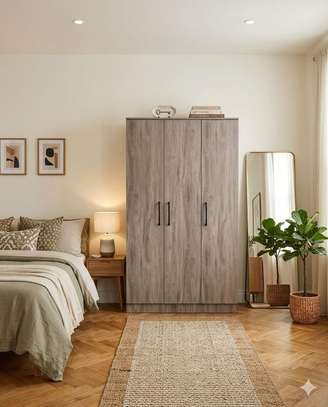 Armoire 4 portes bois naturel chêne clair moderne image 2